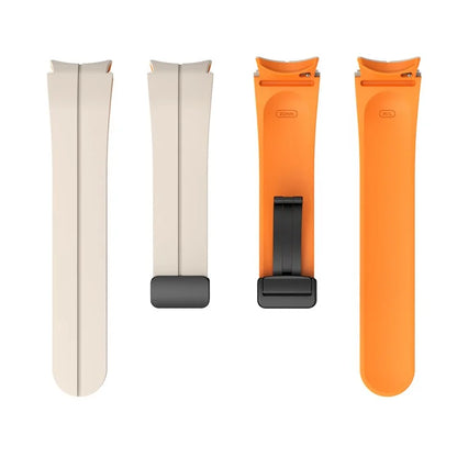 For Samsung Galaxy Watch 5 Pro 45mm Magnetic Buckle Wrist Band Bi-color Silicone Strap