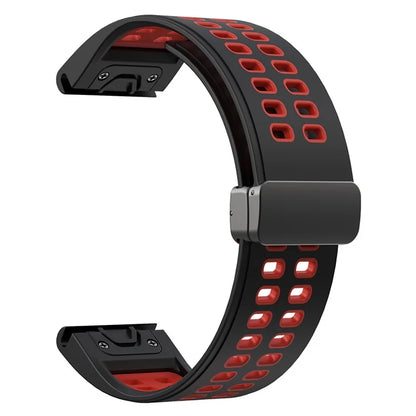 For Garmin Fenix 7X Pro / Fenix 7X Magnetic Buckle Replacement Band 26mm Silicone Strap