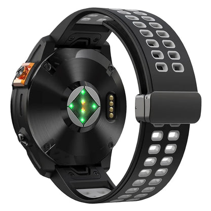 For Garmin Fenix 7X Pro / Fenix 7X Magnetic Buckle Replacement Band 26mm Silicone Strap