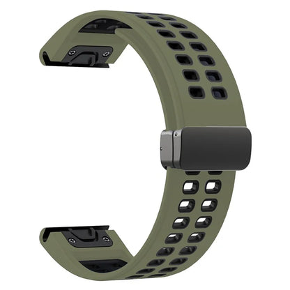 For Garmin Fenix 7X Pro / Fenix 7X Magnetic Buckle Replacement Band 26mm Silicone Strap