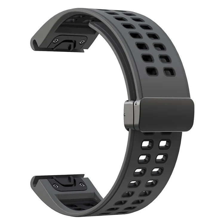 For Garmin Fenix 7X Pro / Fenix 7X Magnetic Buckle Replacement Band 26mm Silicone Strap