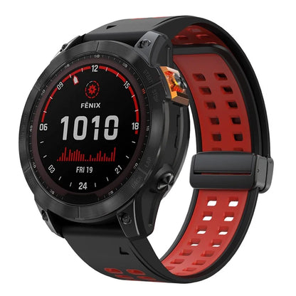 For Garmin Fenix 7 Pro / Fenix 7 Replacement Band 22mm Silicone Strap with Magnetic Buckle