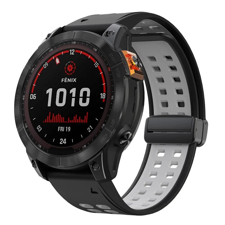 For Garmin Fenix 7 Pro / Fenix 7 Replacement Band 22mm Silicone Strap with Magnetic Buckle
