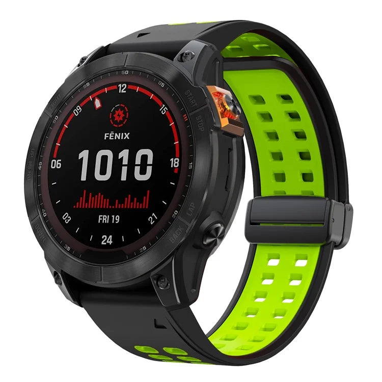 For Garmin Fenix 7 Pro / Fenix 7 Replacement Band 22mm Silicone Strap with Magnetic Buckle