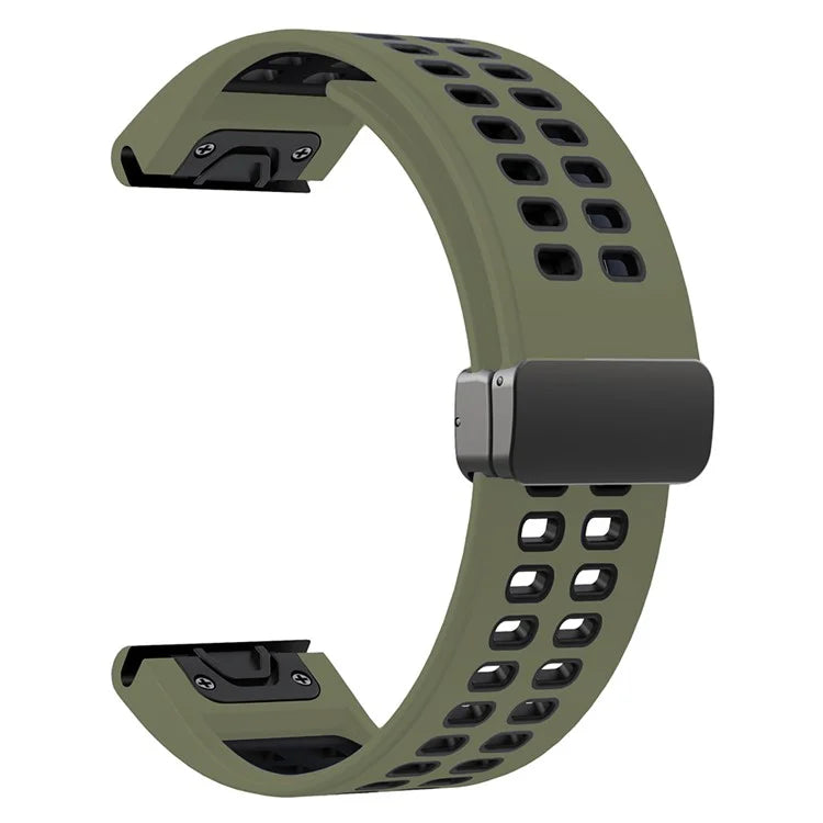 For Garmin Fenix 7 Pro / Fenix 7 Replacement Band 22mm Silicone Strap with Magnetic Buckle