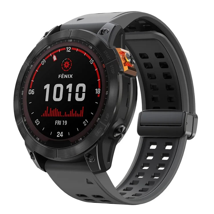 For Garmin Fenix 7 Pro / Fenix 7 Replacement Band 22mm Silicone Strap with Magnetic Buckle