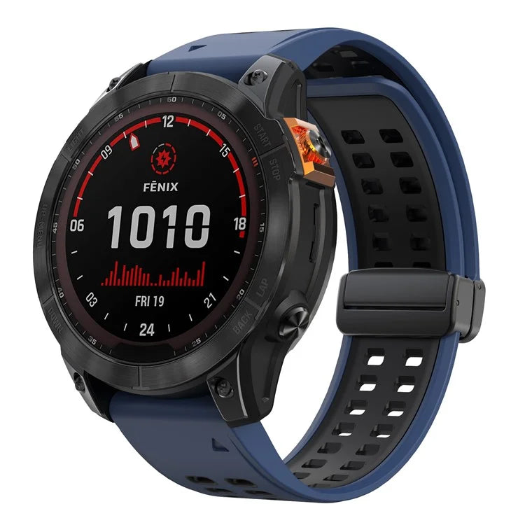 For Garmin Fenix 7 Pro / Fenix 7 Replacement Band 22mm Silicone Strap with Magnetic Buckle