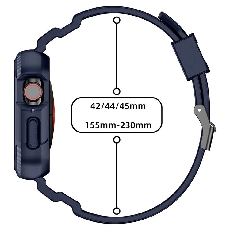 For Apple Watch Series 8 7 45mm / 6 5 4 SE SE (2022) SE (2023) 44mm / 3 2 1 42mm TPU Band with Watch Case