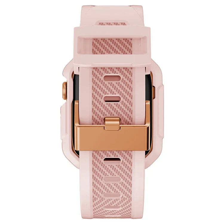 For Apple Watch Series 9 8 7 41mm / 6 5 4 SE SE (2022) SE (2023) 40mm / 3 2 1 38mm Watch Band TPU Strap with Case