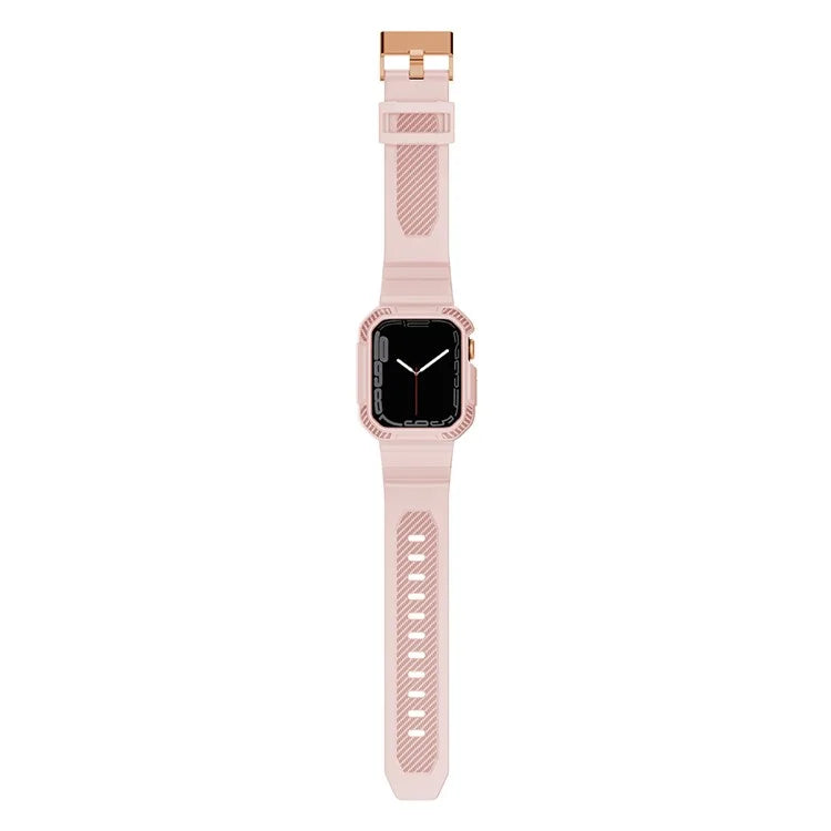 For Apple Watch Series 9 8 7 41mm / 6 5 4 SE SE (2022) SE (2023) 40mm / 3 2 1 38mm Watch Band TPU Strap with Case