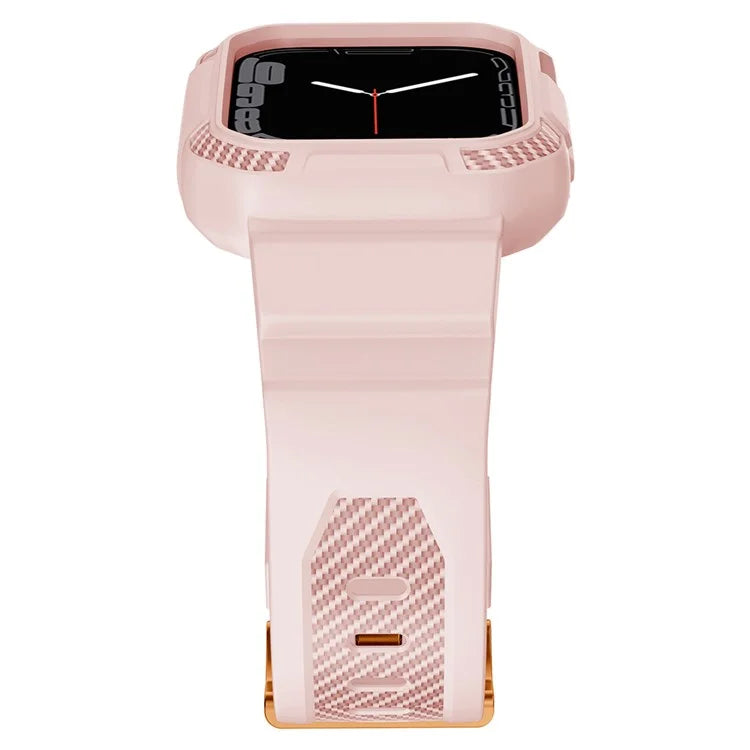 For Apple Watch Series 9 8 7 41mm / 6 5 4 SE SE (2022) SE (2023) 40mm / 3 2 1 38mm Watch Band TPU Strap with Case