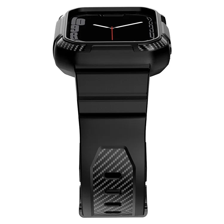 For Apple Watch Series 9 8 7 41mm / 6 5 4 SE SE (2022) SE (2023) 40mm / 3 2 1 38mm Watch Band TPU Strap with Case