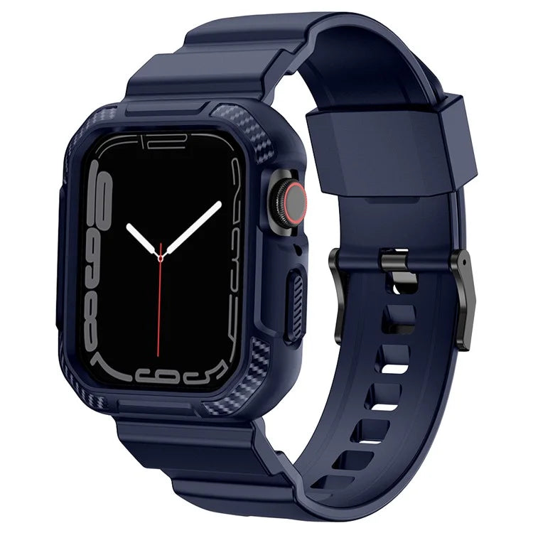For Apple Watch Series 9 8 7 41mm / 6 5 4 SE SE (2022) SE (2023) 40mm / 3 2 1 38mm Watch Band TPU Strap with Case