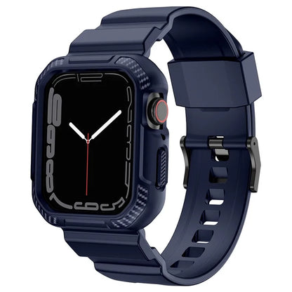 For Apple Watch Series 9 8 7 41mm / 6 5 4 SE SE (2022) SE (2023) 40mm / 3 2 1 38mm Watch Band TPU Strap with Case