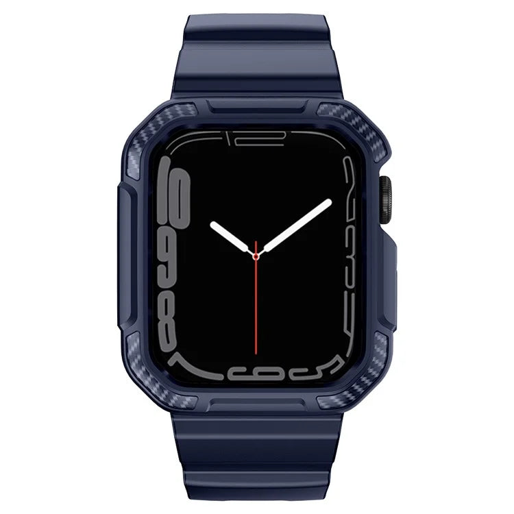 For Apple Watch Series 9 8 7 41mm / 6 5 4 SE SE (2022) SE (2023) 40mm / 3 2 1 38mm Watch Band TPU Strap with Case