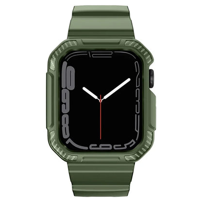 For Apple Watch Series 9 8 7 41mm / 6 5 4 SE SE (2022) SE (2023) 40mm / 3 2 1 38mm Watch Band TPU Strap with Case