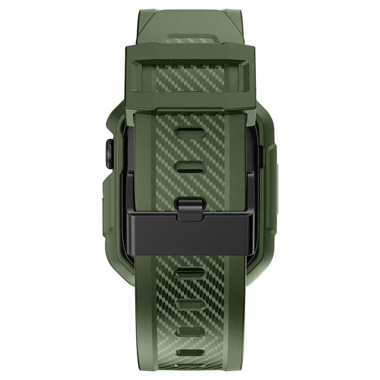 For Apple Watch Series 9 8 7 41mm / 6 5 4 SE SE (2022) SE (2023) 40mm / 3 2 1 38mm Watch Band TPU Strap with Case