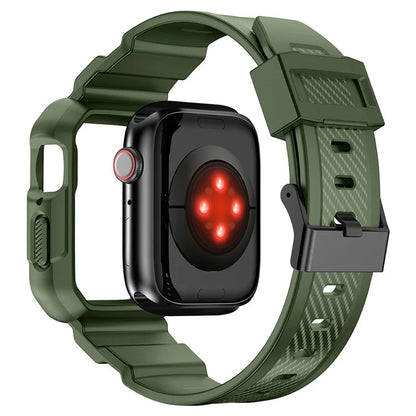 For Apple Watch Series 9 8 7 41mm / 6 5 4 SE SE (2022) SE (2023) 40mm / 3 2 1 38mm Watch Band TPU Strap with Case