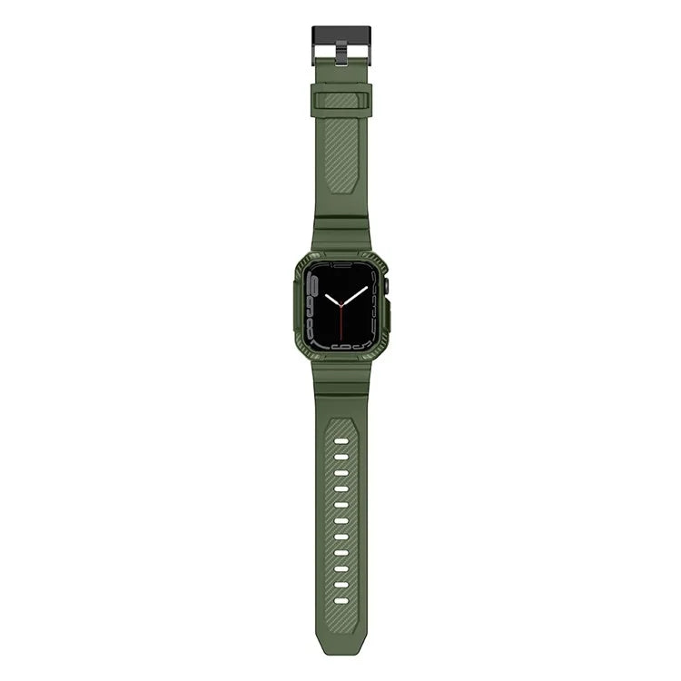For Apple Watch Series 9 8 7 41mm / 6 5 4 SE SE (2022) SE (2023) 40mm / 3 2 1 38mm Watch Band TPU Strap with Case