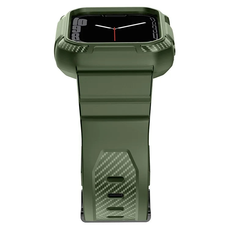 For Apple Watch Series 9 8 7 41mm / 6 5 4 SE SE (2022) SE (2023) 40mm / 3 2 1 38mm Watch Band TPU Strap with Case