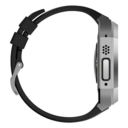 For Apple Watch Ultra 2 Ultra 49mm Soft Fluororubber Strap with Stainless Steel Wristwatch Case