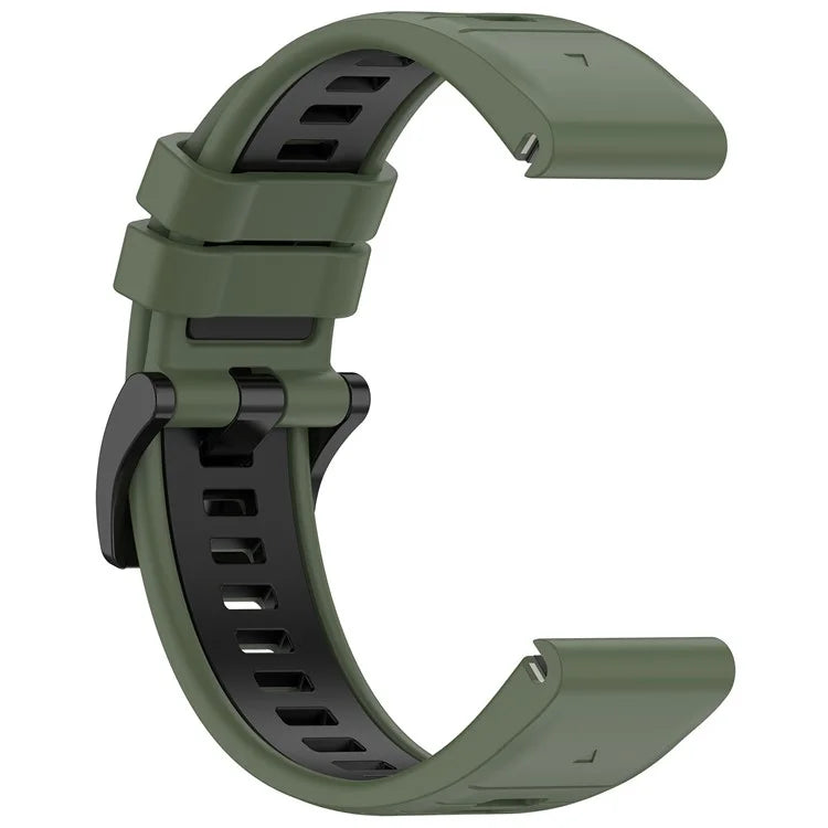 For Garmin Fenix 7X / 7X Pro / 6X QuickFit 26mm Silicone Watch Strap Dual Color Wrist Band