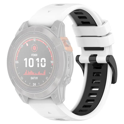 For Garmin Fenix 7X / 7X Pro / 6X QuickFit 26mm Silicone Watch Strap Dual Color Wrist Band