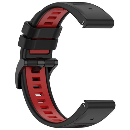 For Garmin Fenix 7X / 7X Pro / 6X QuickFit 26mm Silicone Watch Strap Dual Color Wrist Band