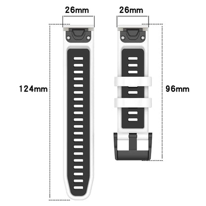 For Garmin Fenix 7X / 7X Pro / 6X QuickFit 26mm Silicone Watch Strap Dual Color Wrist Band