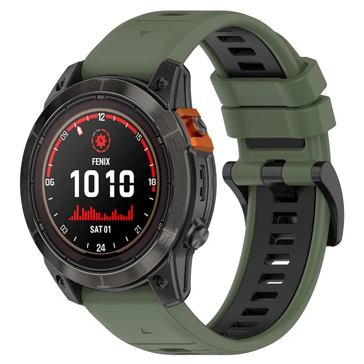 For Garmin Fenix 7S / 7S Pro / 6S QuickFit 20mm Silicone Watch Band Dual Color Strap Replacement