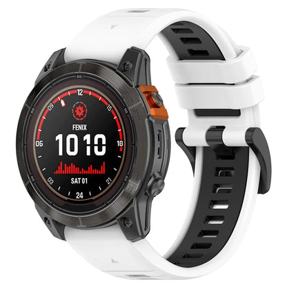 For Garmin Fenix 7S / 7S Pro / 6S QuickFit 20mm Silicone Watch Band Dual Color Strap Replacement