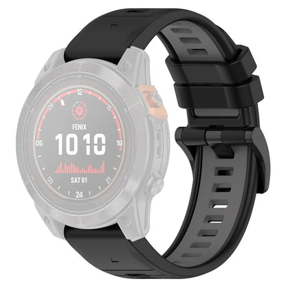 For Garmin Fenix 7S / 7S Pro / 6S QuickFit 20mm Silicone Watch Band Dual Color Strap Replacement
