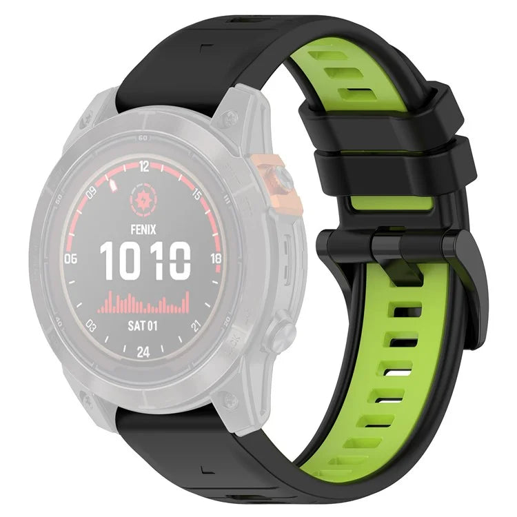 For Garmin Fenix 7S / 7S Pro / 6S QuickFit 20mm Silicone Watch Band Dual Color Strap Replacement