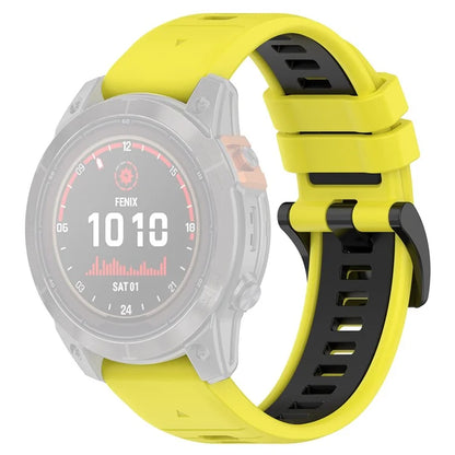 For Garmin Fenix 7S / 7S Pro / 6S QuickFit 20mm Silicone Watch Band Dual Color Strap Replacement