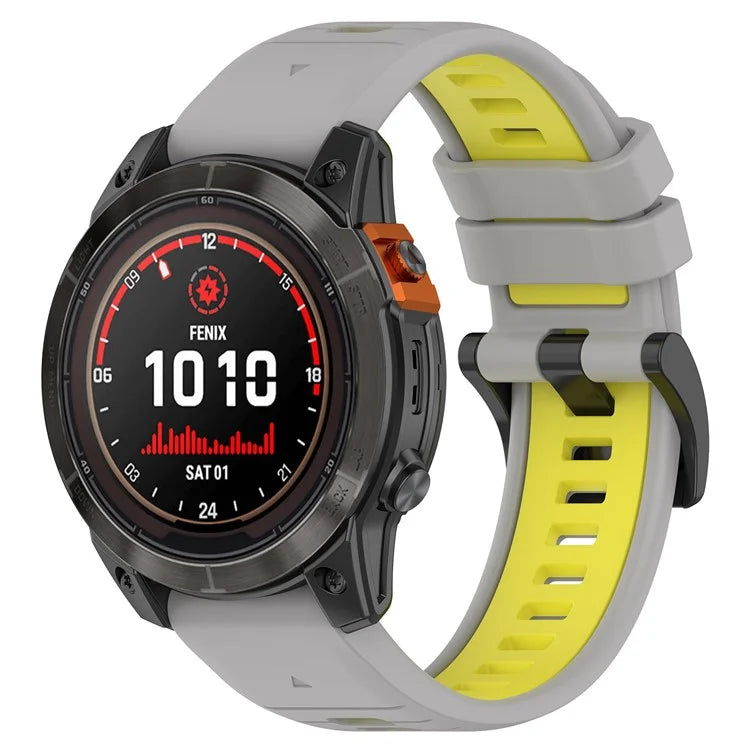 For Garmin Fenix 7S / 7S Pro / 6S QuickFit 20mm Silicone Watch Band Dual Color Strap Replacement