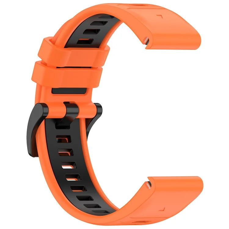 For Garmin Fenix 7 / 7 Pro / 6 / 6 Pro QuickFit 22mm Watch Band Dual Color Silicone Strap
