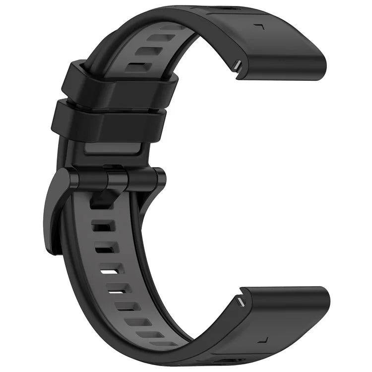 For Garmin Fenix 7 / 7 Pro / 6 / 6 Pro QuickFit 22mm Watch Band Dual Color Silicone Strap