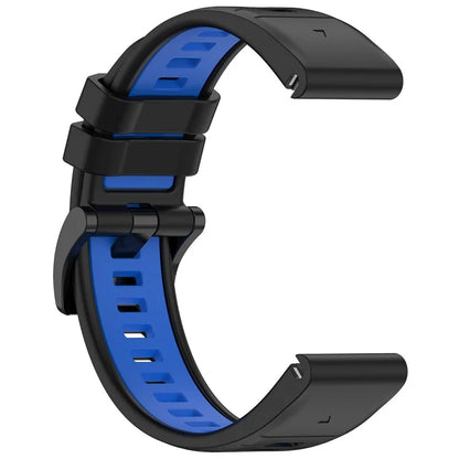 For Garmin Fenix 7 / 7 Pro / 6 / 6 Pro QuickFit 22mm Watch Band Dual Color Silicone Strap