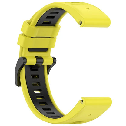 For Garmin Fenix 7 / 7 Pro / 6 / 6 Pro QuickFit 22mm Watch Band Dual Color Silicone Strap