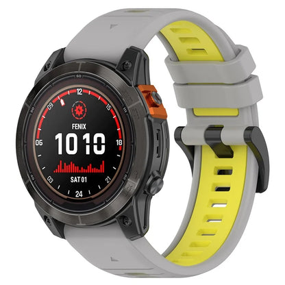 For Garmin Fenix 7 / 7 Pro / 6 / 6 Pro QuickFit 22mm Watch Band Dual Color Silicone Strap