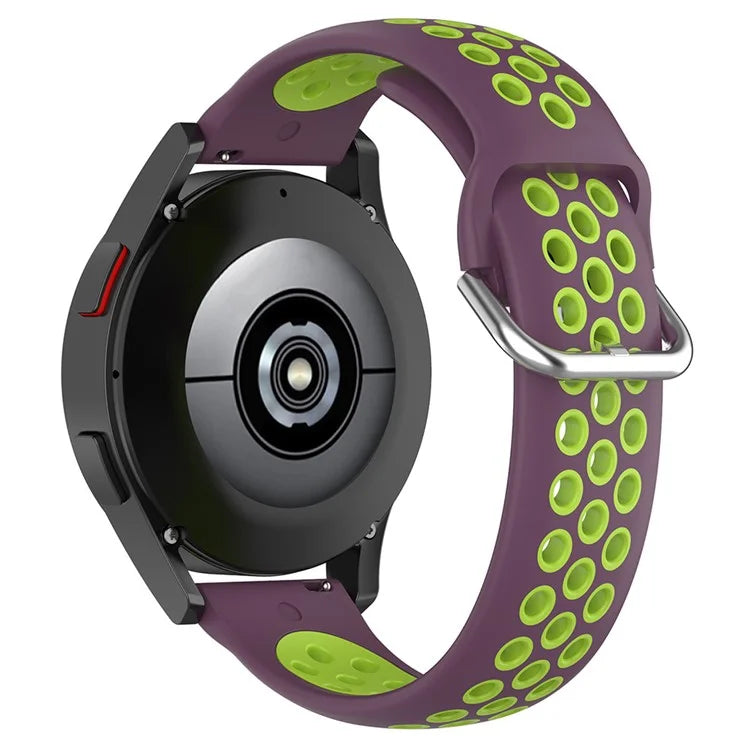 KALEBOL KLB-SSGJ-001 For Samsung Galaxy Watch6 Classic 47mm 43mm Silicone Watch Band 20mm Dual Color