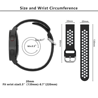 KALEBOL KLB-SSGJ-001 For Samsung Galaxy Watch6 Classic 47mm 43mm Silicone Watch Band 20mm Dual Color