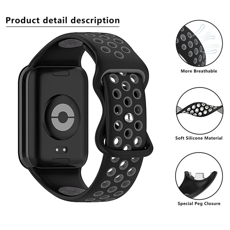 KALEBOL KLB-SSGJ-002 For Xiaomi Smart Band 8 Pro / Redmi Watch 4 Silicone Strap Dual Color