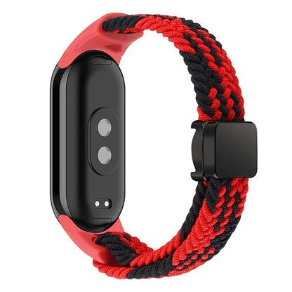Magnetic Braided Nylon Strap for Xiaomi Smart Band 8 Replacement Watch Band / Black