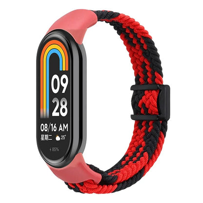 Magnetic Braided Nylon Strap for Xiaomi Smart Band 8 Replacement Watch Band / Black