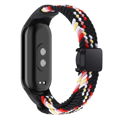 Magnetic Braided Nylon Strap for Xiaomi Smart Band 8 Replacement Watch Band Rainbow
