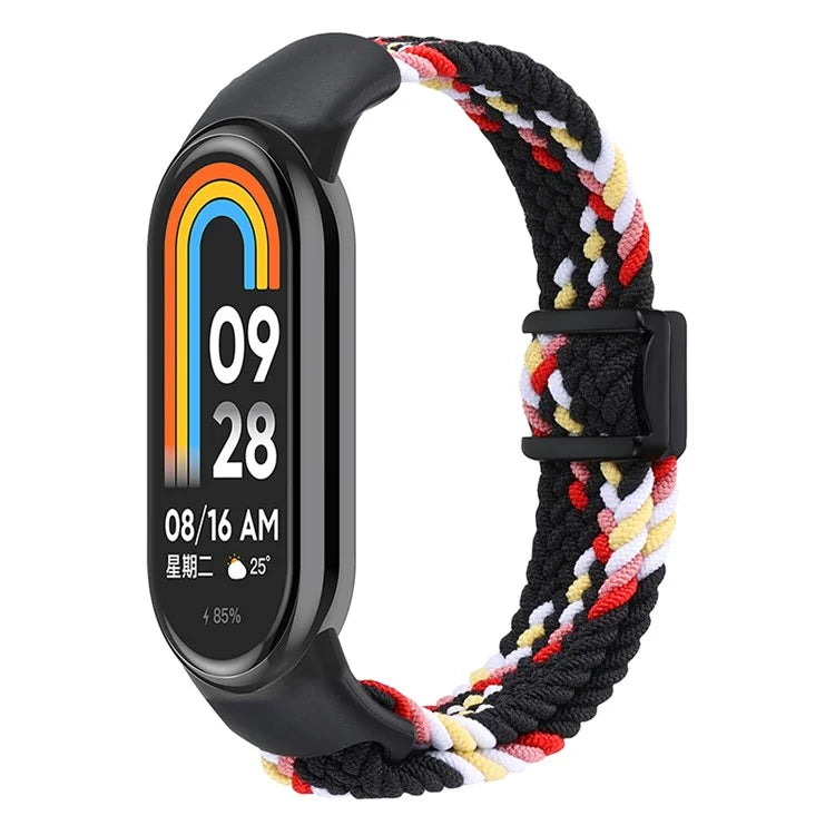 Magnetic Braided Nylon Strap for Xiaomi Smart Band 8 Replacement Watch Band Rainbow