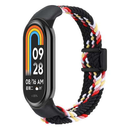 Magnetic Braided Nylon Strap for Xiaomi Smart Band 8 Replacement Watch Band Rainbow