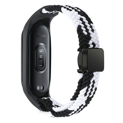 For Xiaomi Mi Band 3 / 4 / 5 / 6 / 7 Braided Nylon Strap Magnetic Watch Band