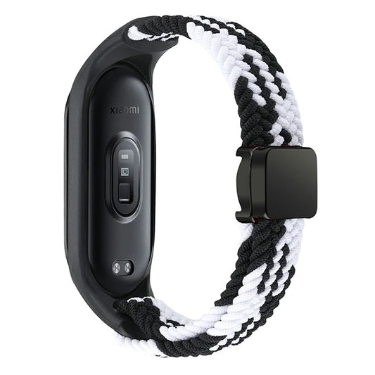 For Xiaomi Mi Band 3 / 4 / 5 / 6 / 7 Braided Nylon Strap Magnetic Watch Band